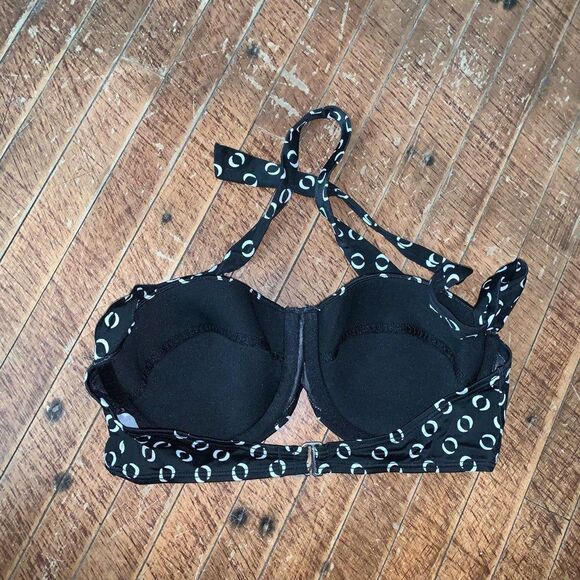 Victoria’s Secret pinup girl black and white polka dot 34C bikini top - Picture 2 of 3
